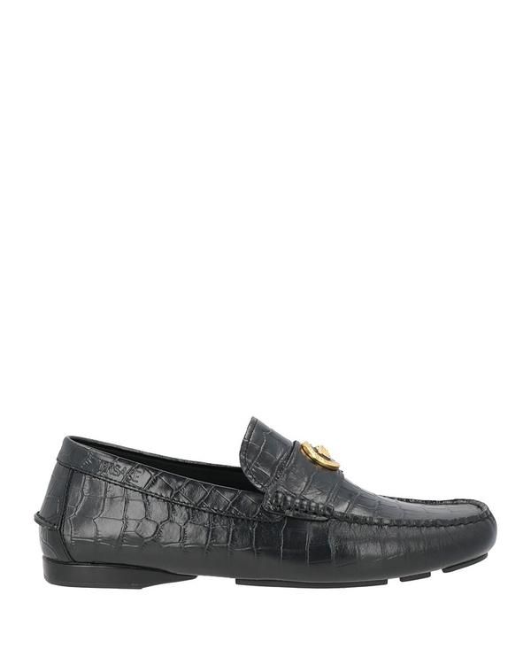 ヴェルサーチ メンズ シューズ スリッポン・ローファー モカシン VERSACE Black ブラック