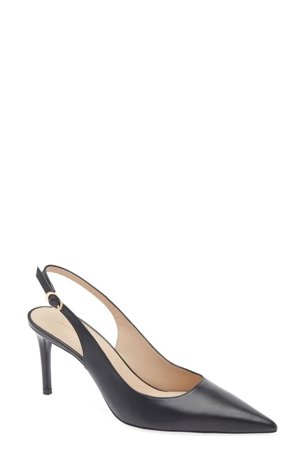 スチュアート ワイツマン レディース シューズ パンプス Stuart Weitzman Stuart Power 75 Pointed Toe Slingback Pump BLACK ブラック