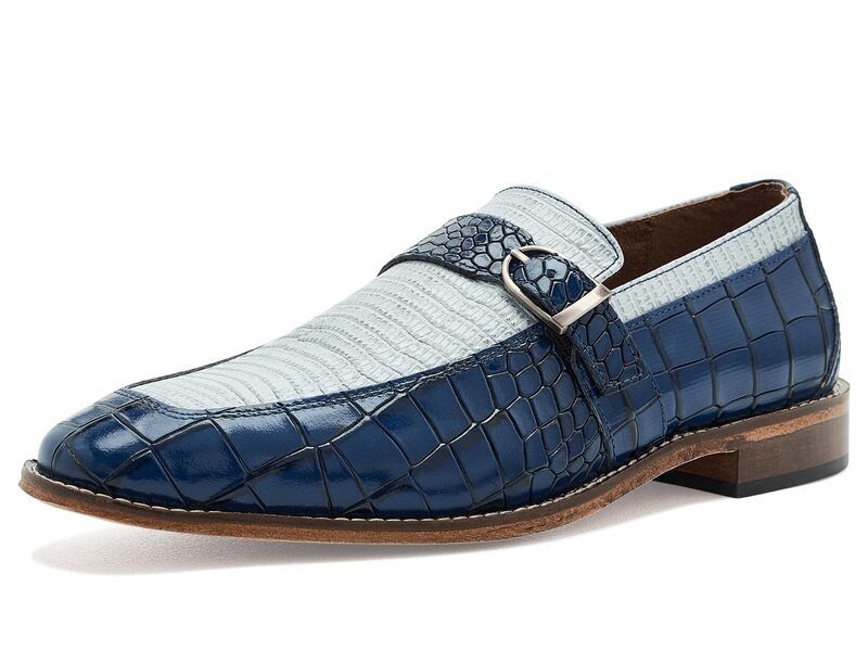 ステイシーアダムス メンズ シューズ スリッポン・ローファー Stacy Adams Rubiano Side Buckle SlipOn Loafers Dark Blue Multi ブルー 28,350円
