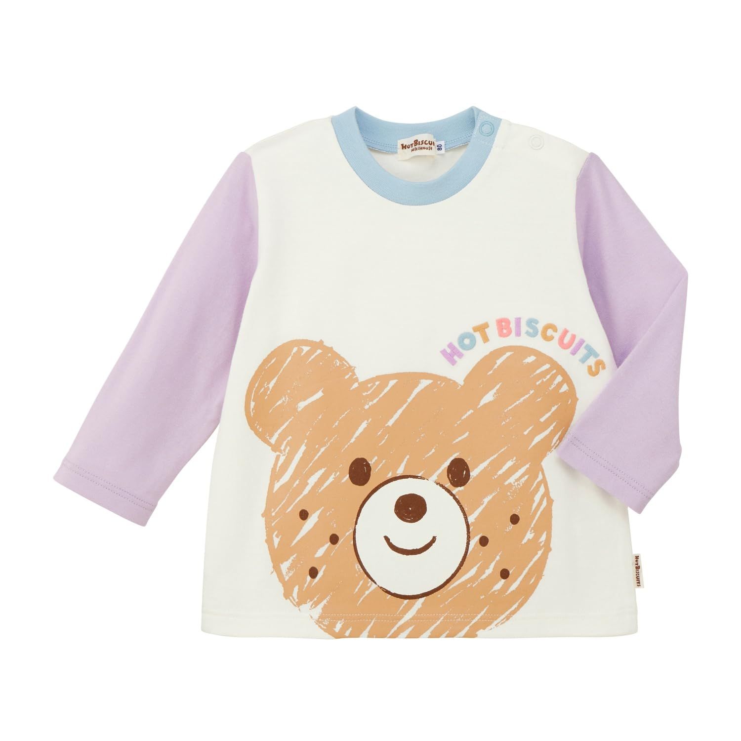 新品 [ミキハウス ホットビスケッツ] 長袖 Ｔシャツ 男の子 女の子 ベビー キッズ 子供服 ベージュ 80cm 73-5202-140