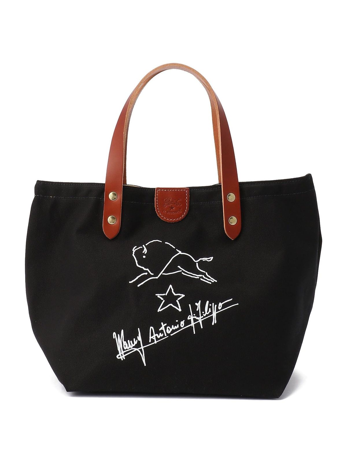 新品 [イル ビゾンテ] トートバッグ 54_1_54202309420 F ブラック×あか茶