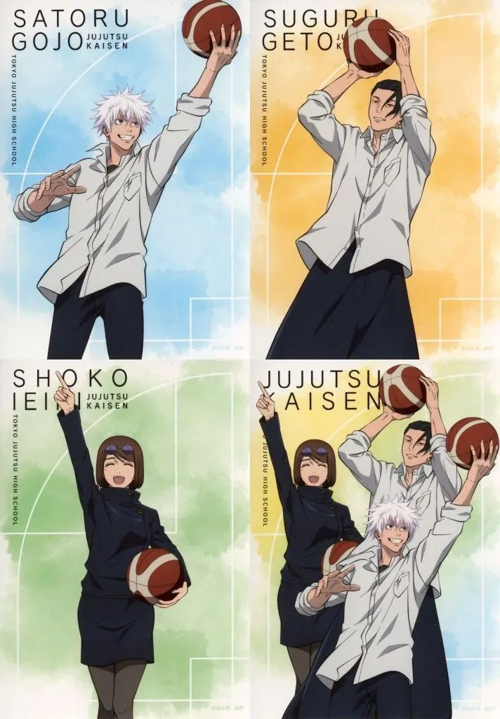 [Used] Character Card Gojo Satoru & Natsuyu Ge & Ieiri Glass Bromide 4 Card Set Basketball Ver. “Jujutsu Kaisen: Kaitama and Tamazuri”