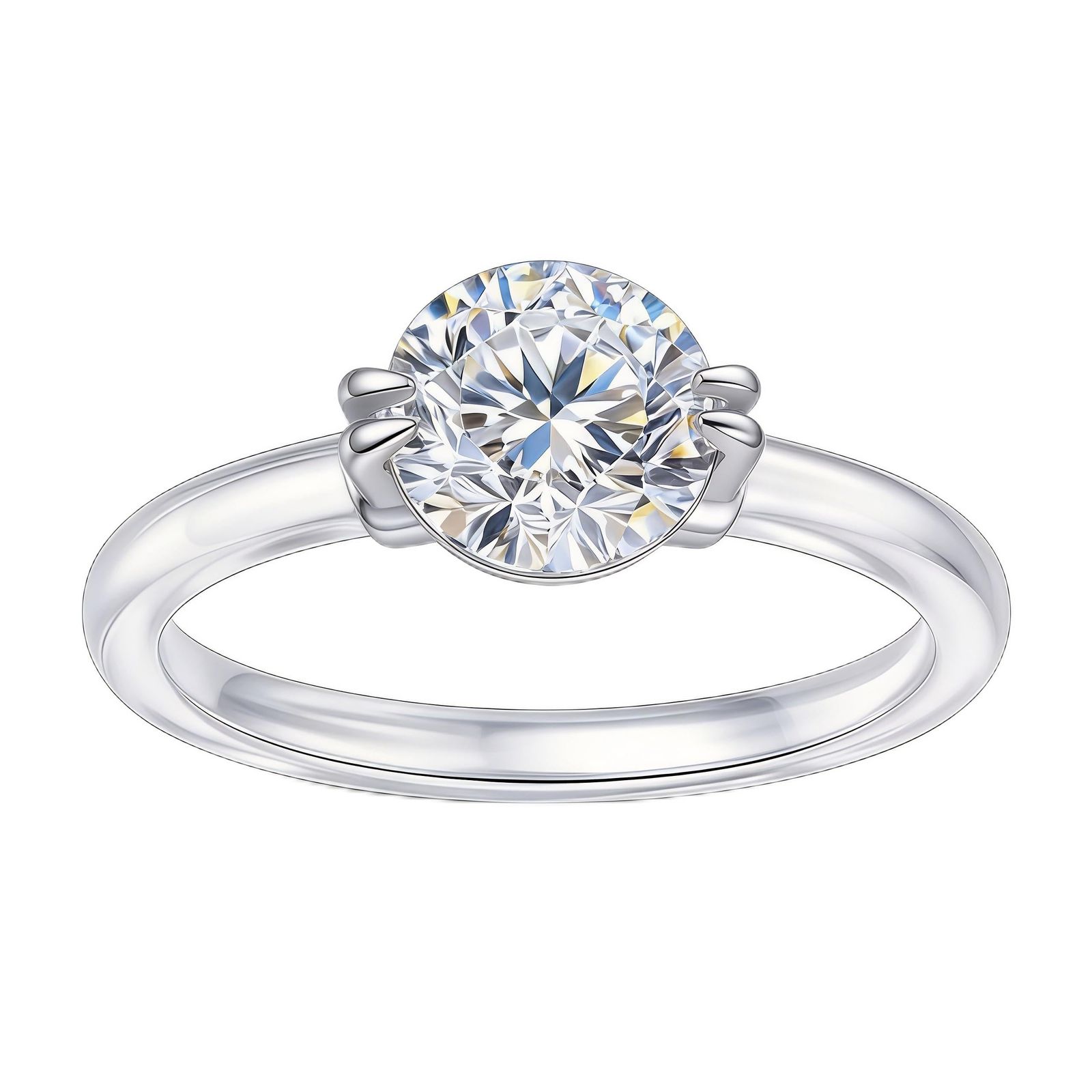 新品 [Jeulia] モアッサナイト 婚約指輪 プロポーズリング 1カラ ットスターリングシルバー レディースゆびわ エンゲージリング 金属アレルギー対応 人気 透明なリング、目に見えないファッション。 (1CT 18)