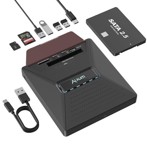 Alxum USB C to 2.5 インチSATAアダプター機能搭載 6-in-1 外付け CD・DVDドライブ | SDカードリーダー TRIM UASP Win2000/XP/2003・Vista/7/8/8.1/10/11・Mac 1 b21e3b56 6,896円