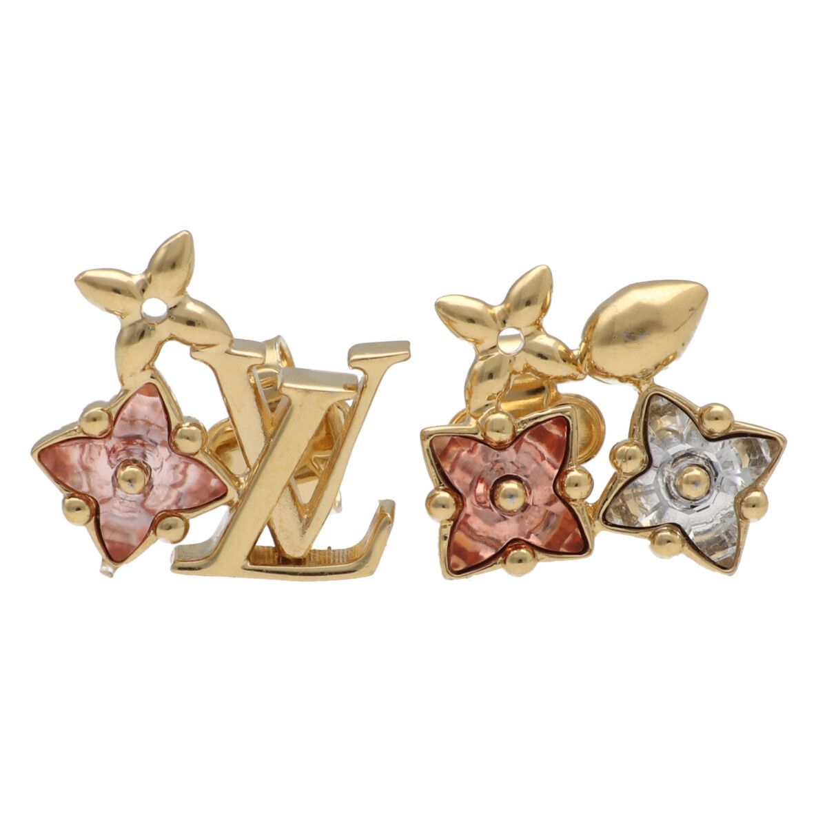 【中古】 LOUIS VUITTON ルイヴィトン ブックル ドレイユ ピュス ルルグラム M00786 ゴールド ラインストーン ピアス 26019640DS