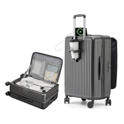 ★新品★[SupTrip] スーツケース キャリーケース 多機能 片開き 拡張機能付き 機内持ち込み キャリーバッグ フロントオープン USBポート付き カップホルダー付き 隠しフック機能 超軽量 耐衝撃 静音 360度回転 大容量 TSAロ 9ae5db29 8,676円