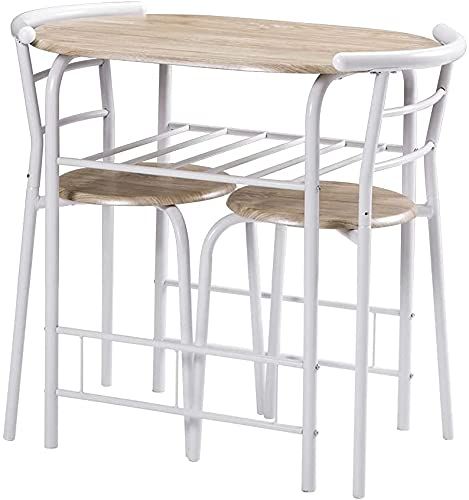 円形 ダイニング 3点セット ダイニングテーブル ダイニングセット ダイニングテーブルセット 2人用 食卓 チェア2脚 コンパクトサイズ 2人掛け 木製 スチール ピッタリ収まるコンパクト収納 店舗 業務用 組立式 おしゃれ 北欧 新生活 幅80cm (円ｍａ