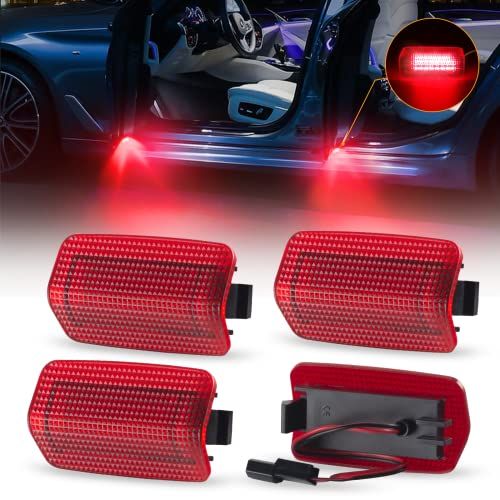 POPMOTORZ カーテシランプ プリウス20/30/50系 プリウスα 40系 プリウスPHV50系 LED ウェルカムランプドア カーテシ ランプ 車検対応 4個入り (レッド)as