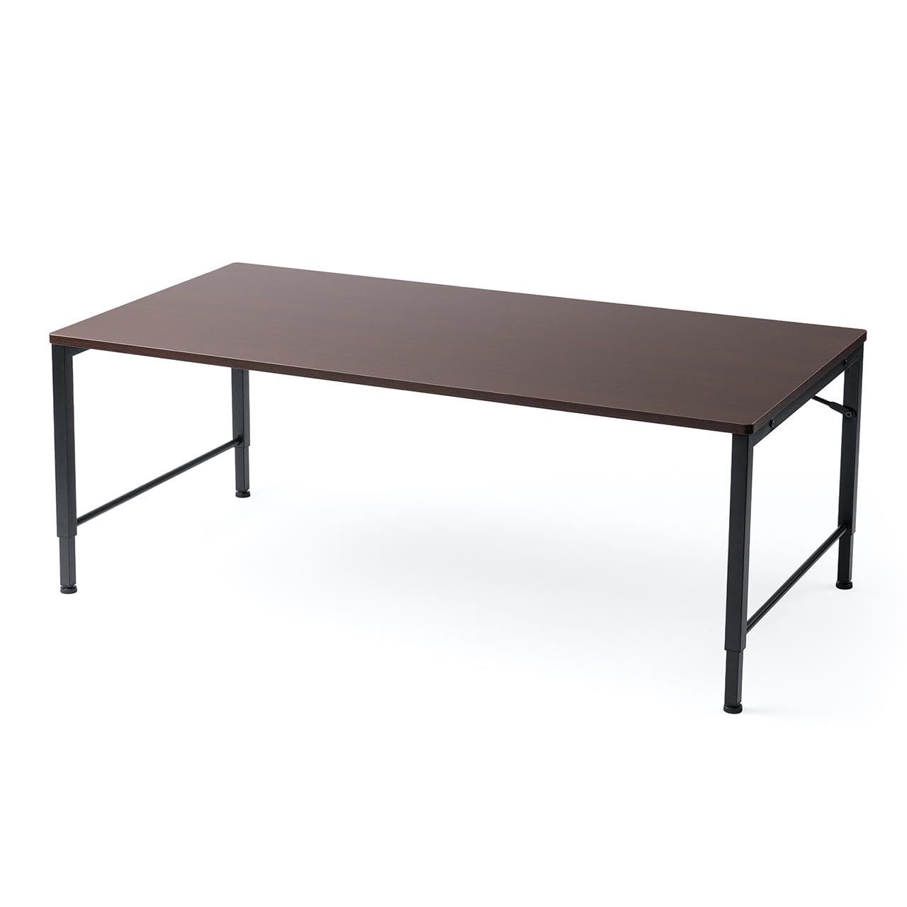 サンワダイレクト ローデスク 幅120×奥行60×高さ38cm/41cm/44cm/47cm/50cm モニターアーム対応 タップ受け付き ゲーミングデスク ブラウン 100-DESKL017MNｍａ