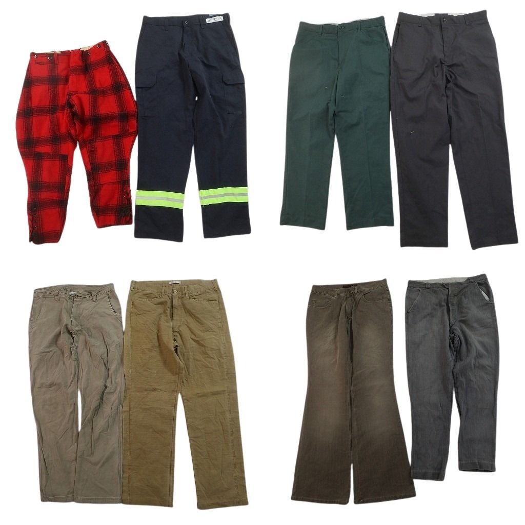 古着卸 まとめ売り ロングパンツ 8枚セット ( メンズ 34 ) フレア フェード ジョッパーズパンツ レフレクター 中古 古着 NF9864 7,350円