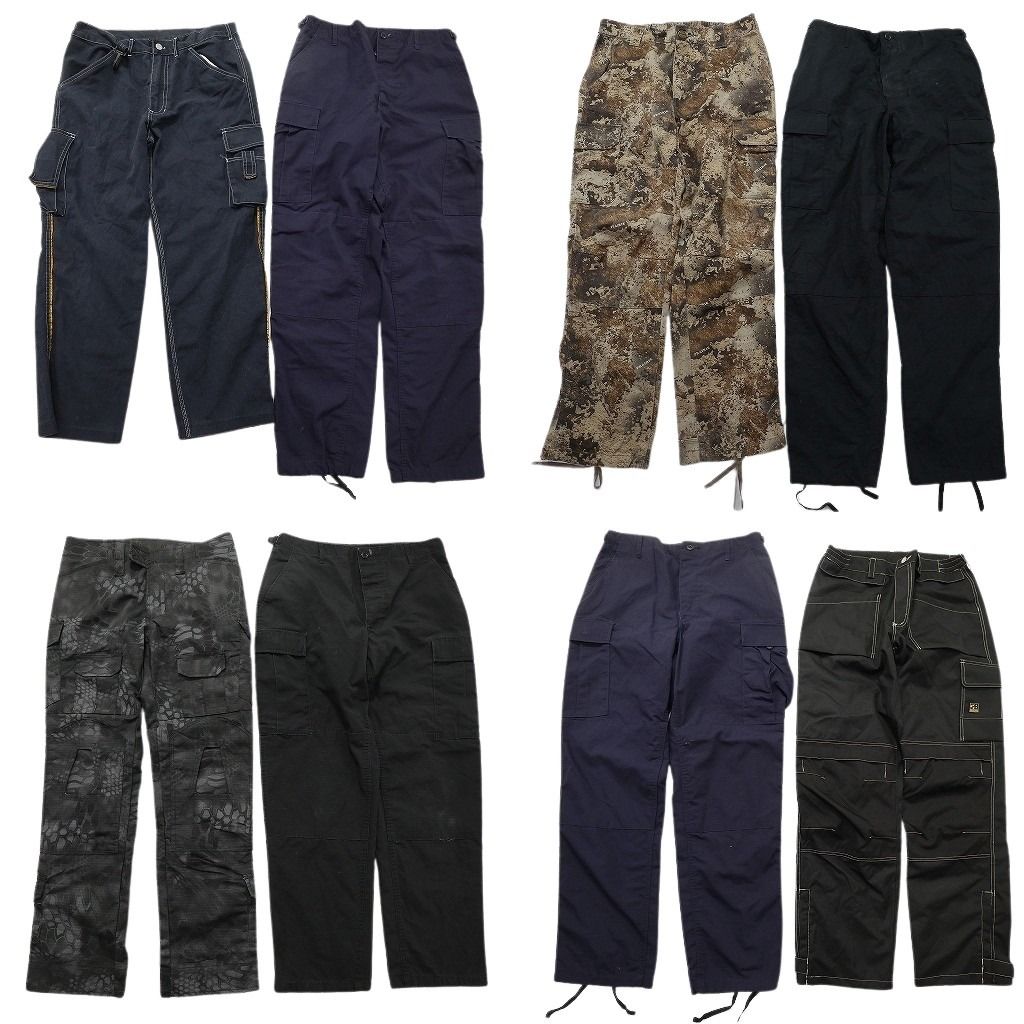古着卸 まとめ売り ロングパンツ 8枚セット ( メンズ M ) カーゴ デザイン系 迷彩柄 コットンパンツ 中古 古着 NF9910