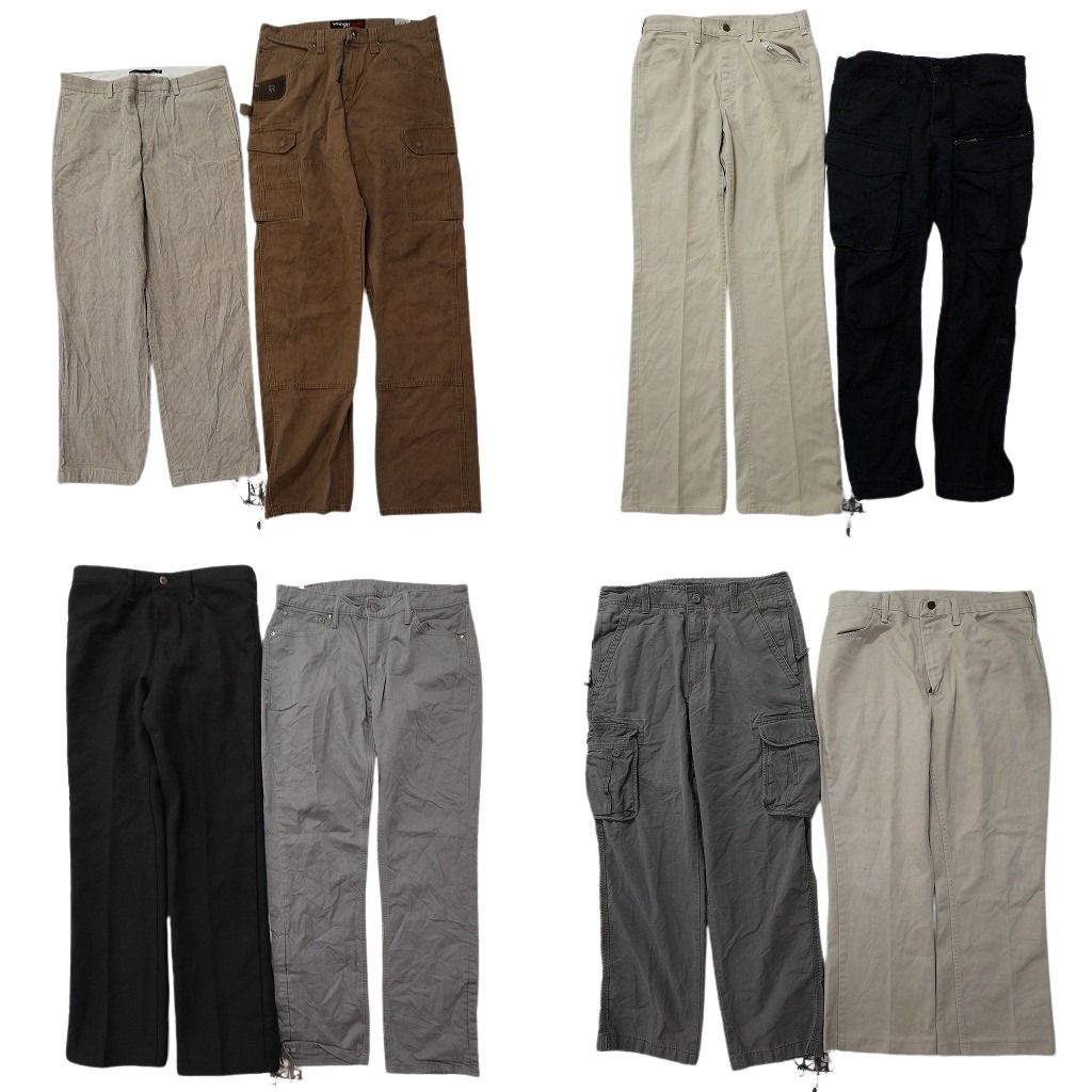古着卸 まとめ売り ブランド パンツ 8枚セット ( メンズ 34/33 ) エルエルビーン ラングラー リーバイス ノーティカ 中古 古着 NG0034