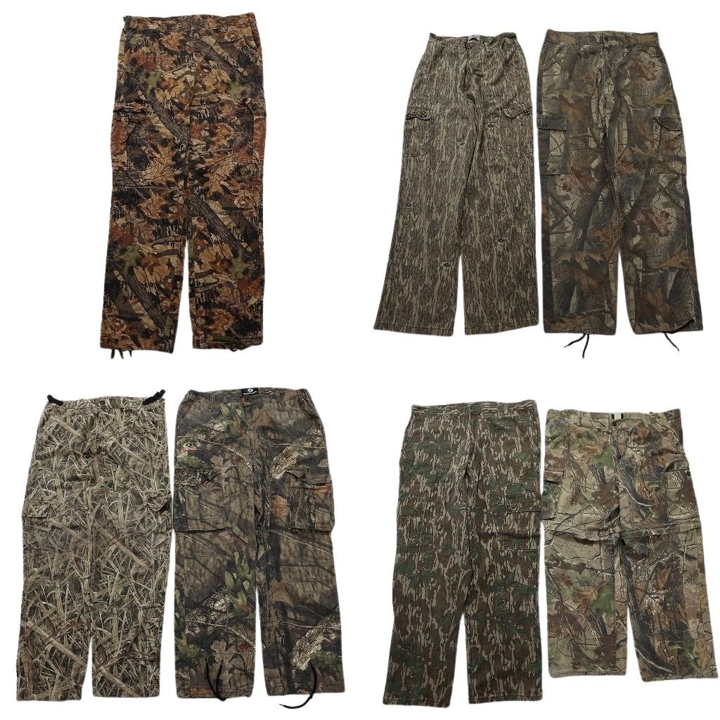 古着卸 まとめ売り ツリーカモ 迷彩柄 パンツ 7枚セット ( メンズ L/M ) カーゴ デタッチャブル ワイドストレート 中古 古着 NG0046