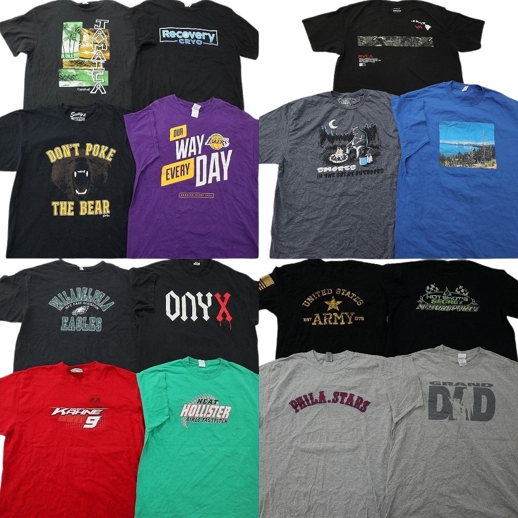 古着卸 まとめ売り プリント Tシャツ 15枚セット ( メンズ XL ) アニマル プロチーム NBA レイカーズ 英文字プリント 中古 古着 NG0106