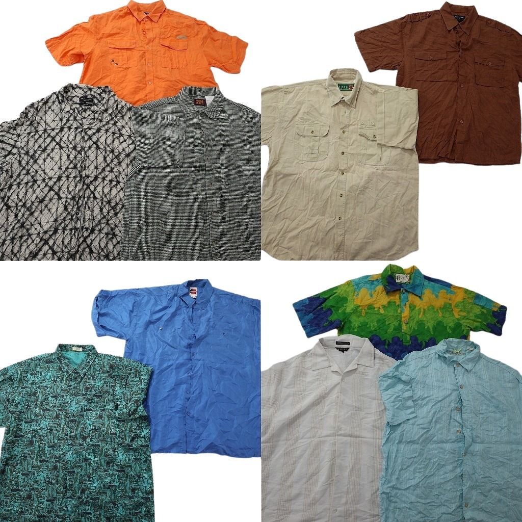 古着卸 まとめ売り 半袖シャツ MIX 10枚セット ( メンズ XL ) オープンカラー ボックシルエット ワークシャツ 中古 古着 NG0200 9,240円