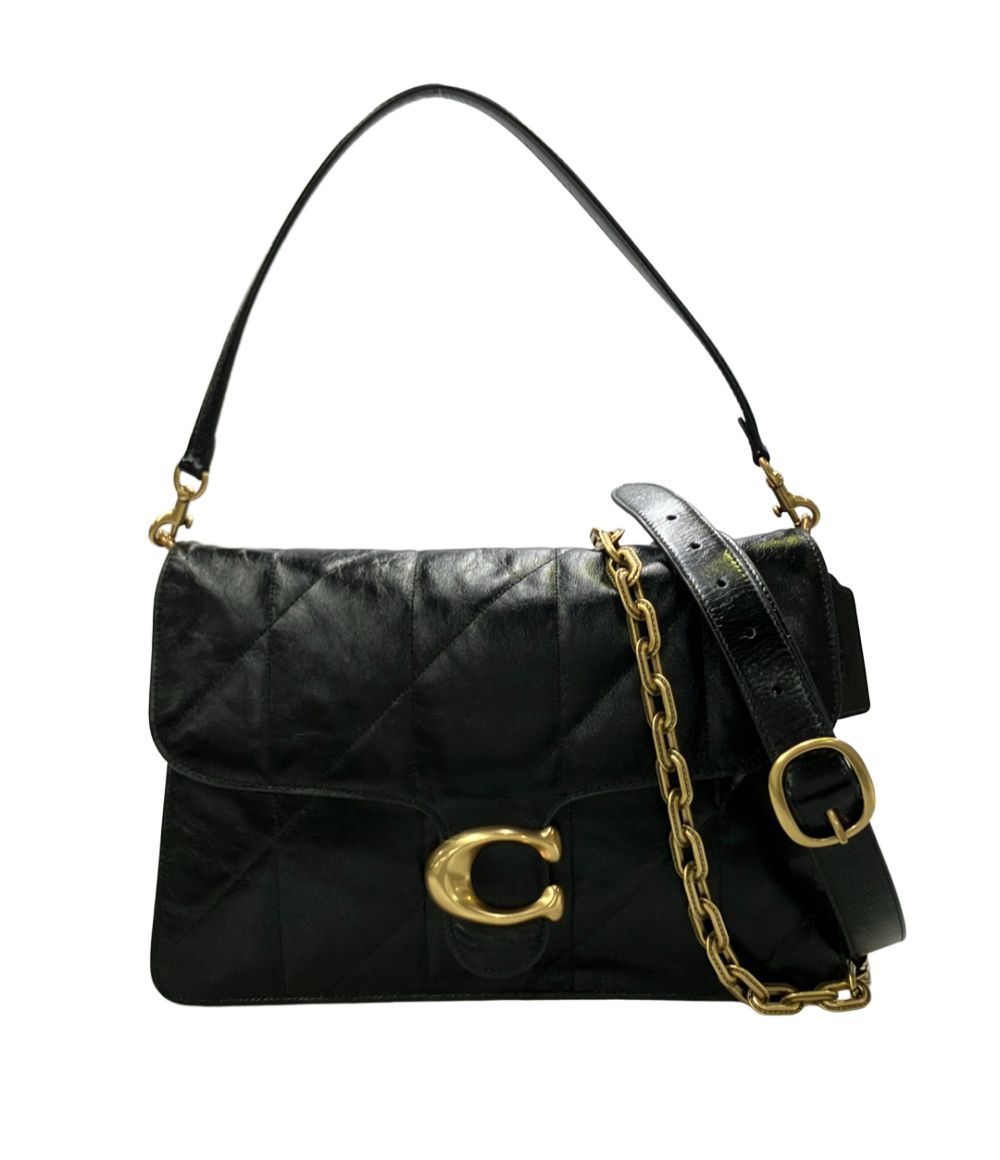 美品 コーチ 2way ショルダーバッグ 肩掛け チェーン 斜め掛け タビー CAF53 レディース COACH