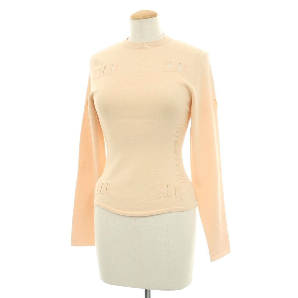 【中古】イッセイミヤケ ISSEY MIYAKE 2026年春夏 クルーネック 長袖 プルオーバーニット ベージュ系【サイズ表記なし（L位）】【レディース】