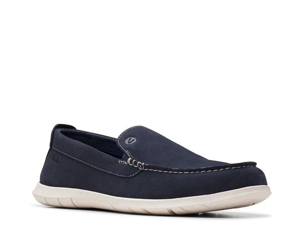 クラークス メンズ シューズ スリッポン・ローファー Clarks Flexway Step SlipOn Navy Suede ネイビー