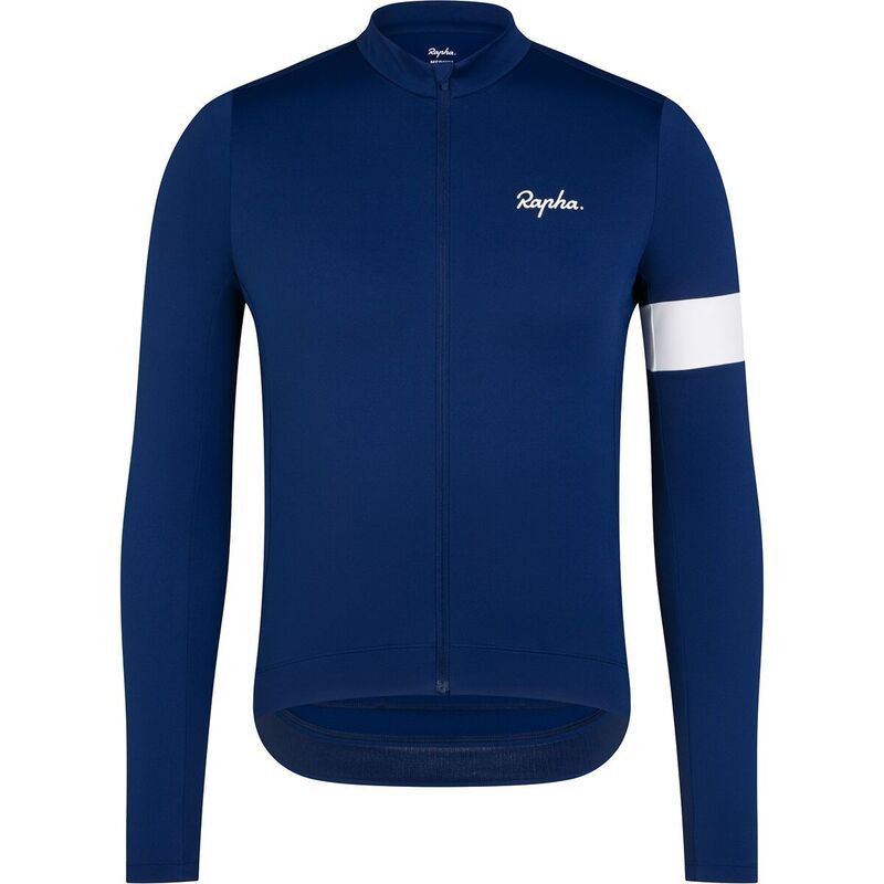ラファ メンズ トップス Tシャツ ジャージー Rapha Core Thermalong Sleeve Jersey Mens NavyWhite ホワイト