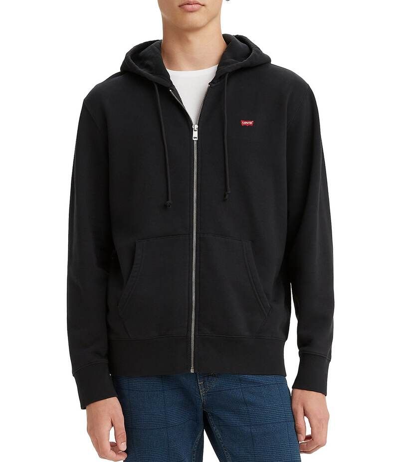 リーバイス メンズ アウター パーカー・スウェット フリース パーカー LevisR Fleece ZipUp Hoodie Mineral Black ブラック