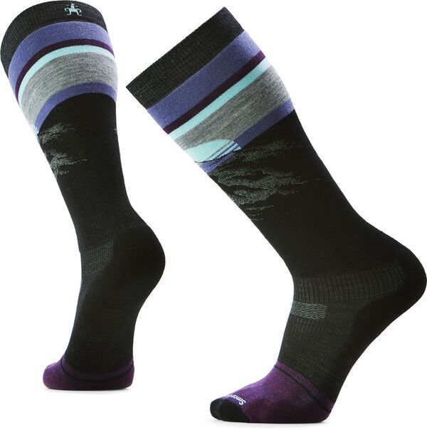 スマートウール レディース アンダーウェア 靴下 Smartwool Snowboard Mountain Sunrise Over The Calf Socks Black ブラック