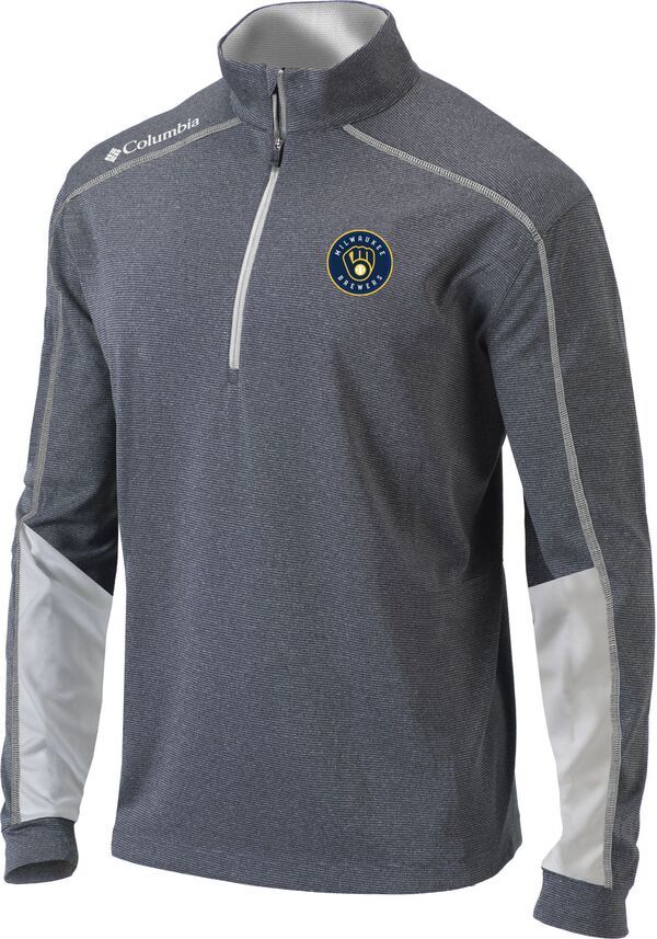 コロンビア メンズ トップス ポロシャツ Columbia Mens Milwaukee Brewers OmniWick Shotgun Polo White ホワイト