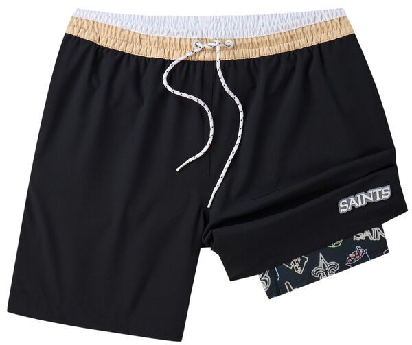 チャビーズ メンズ 水着 ハーフパンツ・ショーツ Chubbies Adult New Orleansaints Classic Black 55 Lined Swim Trunks NoColor