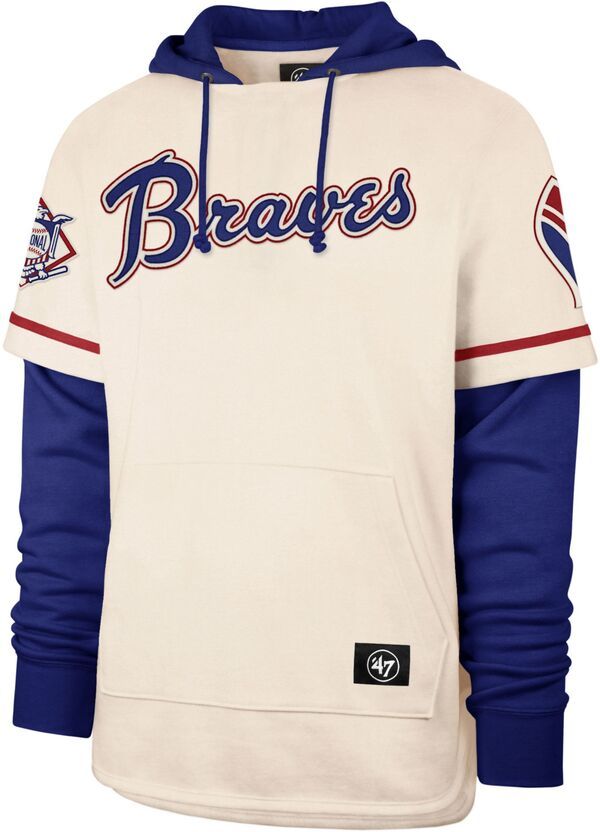 フォーティーセブン メンズ アウター パーカー・スウェット 47 Mens Atlanta Braves Cream Trifecta Hoodie NoColor クリーム