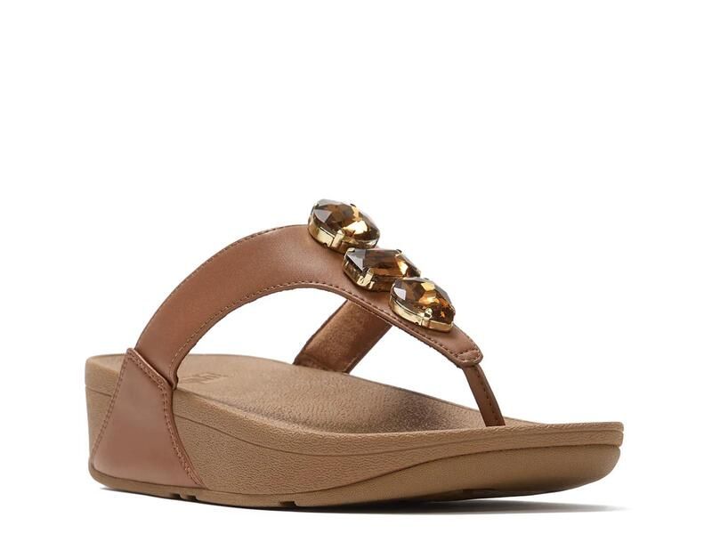 フィットフロップ レディース シューズ サンダル FitFlop Lulultra Jewel Wedge Sandal Dark Tan タン