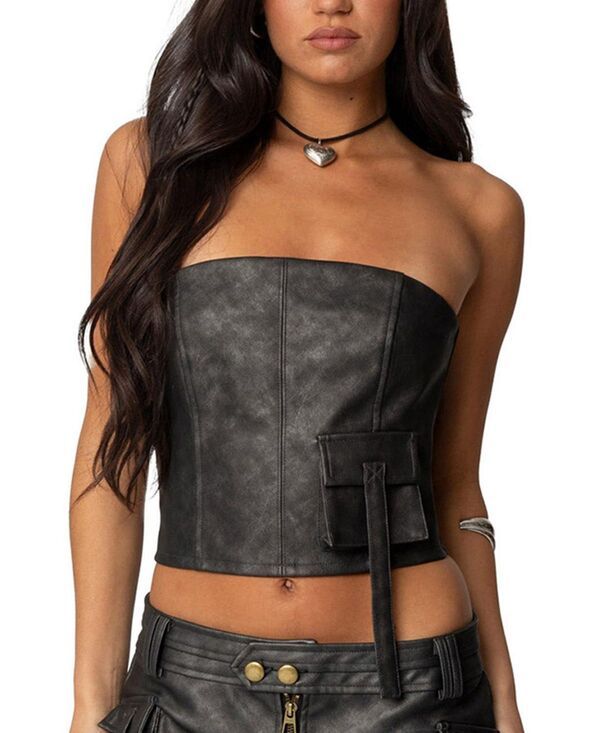 アディクテッド レディース トップス シャツ Edikted Ryan Cargo Corset Black ブラック