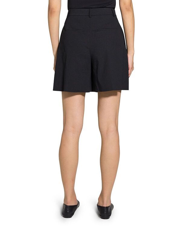 セオリー レディース ボトムス ハーフパンツ・ショーツ プリーツ ショートパンツ リネン Theory Pleated Linen Shorts Black ブラック