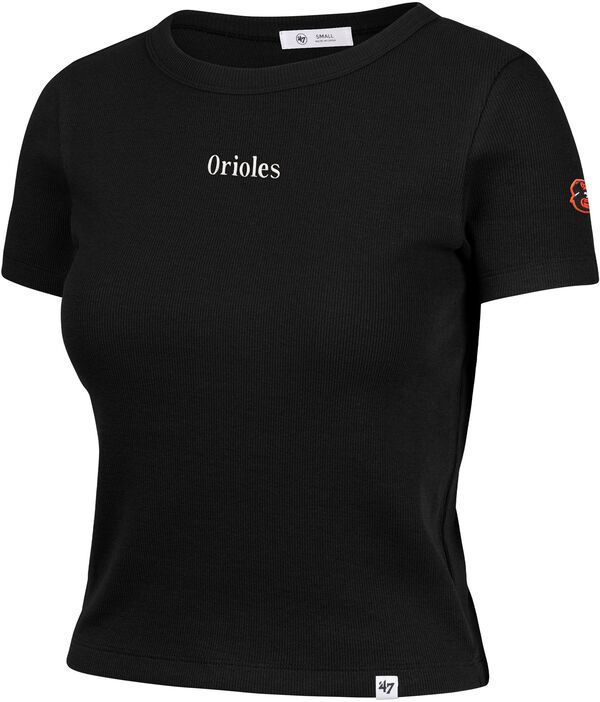フォーティーセブン レディース トップス Tシャツ リブ 47 Womens Baltimore Orioles Black With Love Baby Ribbed TShirt NoColor