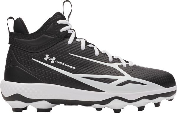 アンダーアーマー メンズ シューズ スニーカー Under Armour Spotlight Mid TPU Football Cleats BlackWhiteWhite ホワイト