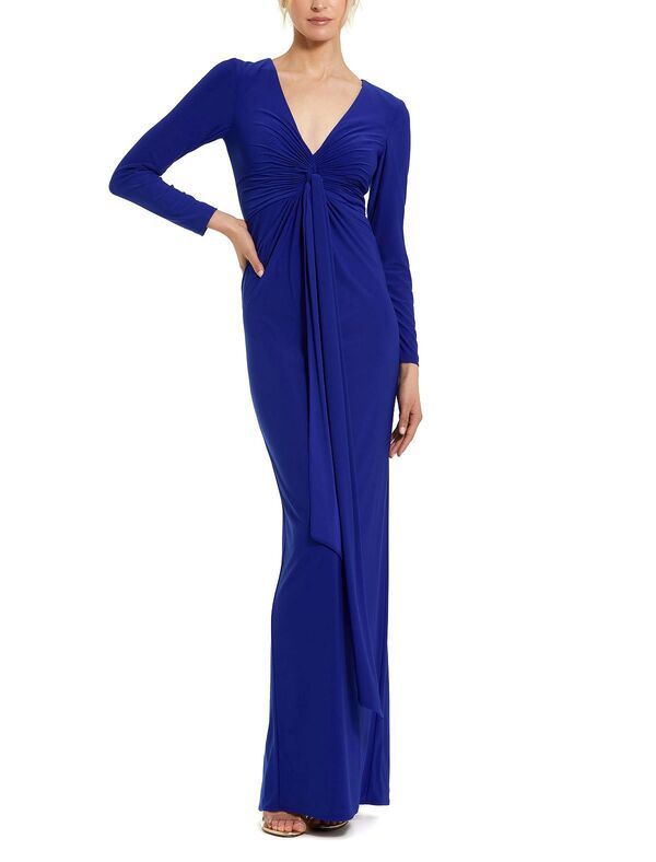 マックダガル レディース トップス ワンピース Vネック ジャージー Mac Duggalong Sleeve Jersey VNeck Twist Knot Gown Cobalt コバルト