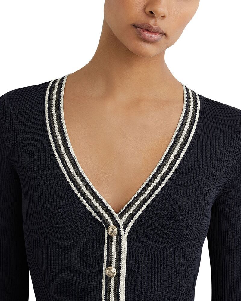 レイス レディース トップス ワンピース ニット REISS Gaia Knit Woven Mix Dress Navy ネイビー