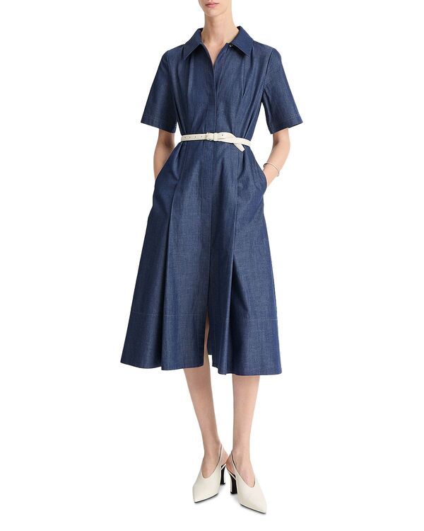ヴィンス レディース トップス シャツ デニム Vince Denim Short Sleeve Shirt Dress Deep Ingido デニム 31,720円
