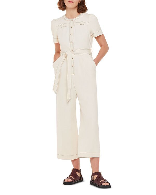ホイッスルズ レディース トップス ジャンプスーツ コットン デニム Whistles Alana Cotton Denim Jumpsuit Ivory アイボリー