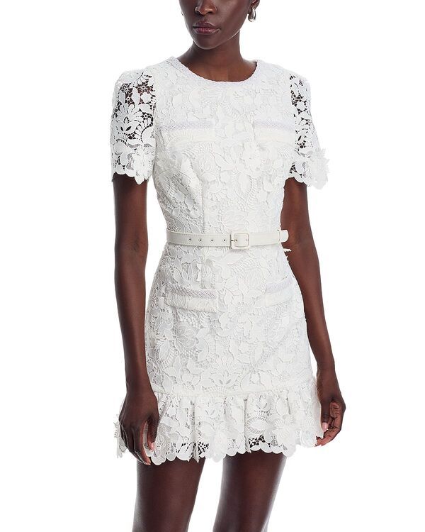 ミリー レディース トップス ワンピース ミニ レース MILLY Garden Lace Mini Dress White ホワイト 43,080円