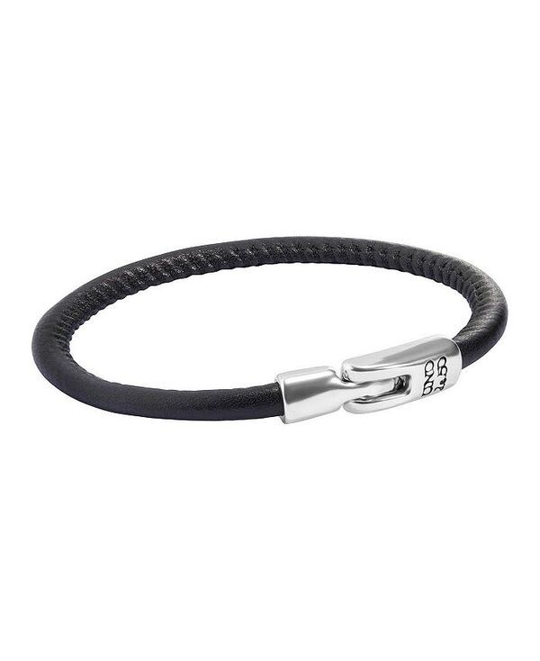 ウノデ 50 レディース アクセサリー ブレスレット・バングル・アンクレット レザー UNOde50 Black Leather Clasp Bracelet Black and Silver ブラッ