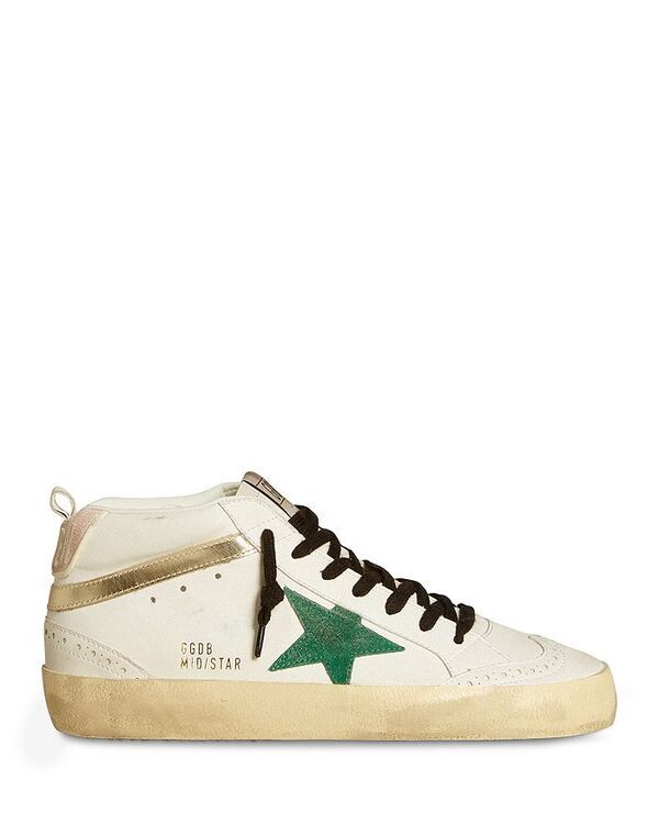ゴールデングース レディース シューズ スニーカー レース Golden Goose Unisex Mid Star Lace Up Sneakers Optic whitegreenPlatinum 108,400円