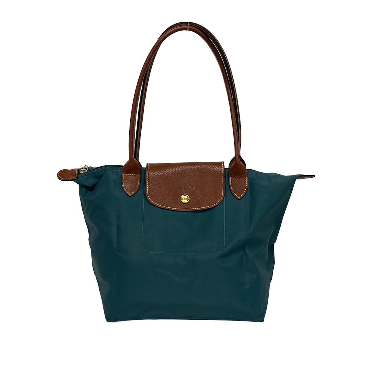 LONGCHAMP(ロンシャン) ショルダーバッグ ル・プリアージュオリジナル ターコイズグリーン×ダークブラウン 折りたたみ レザー 12,012円