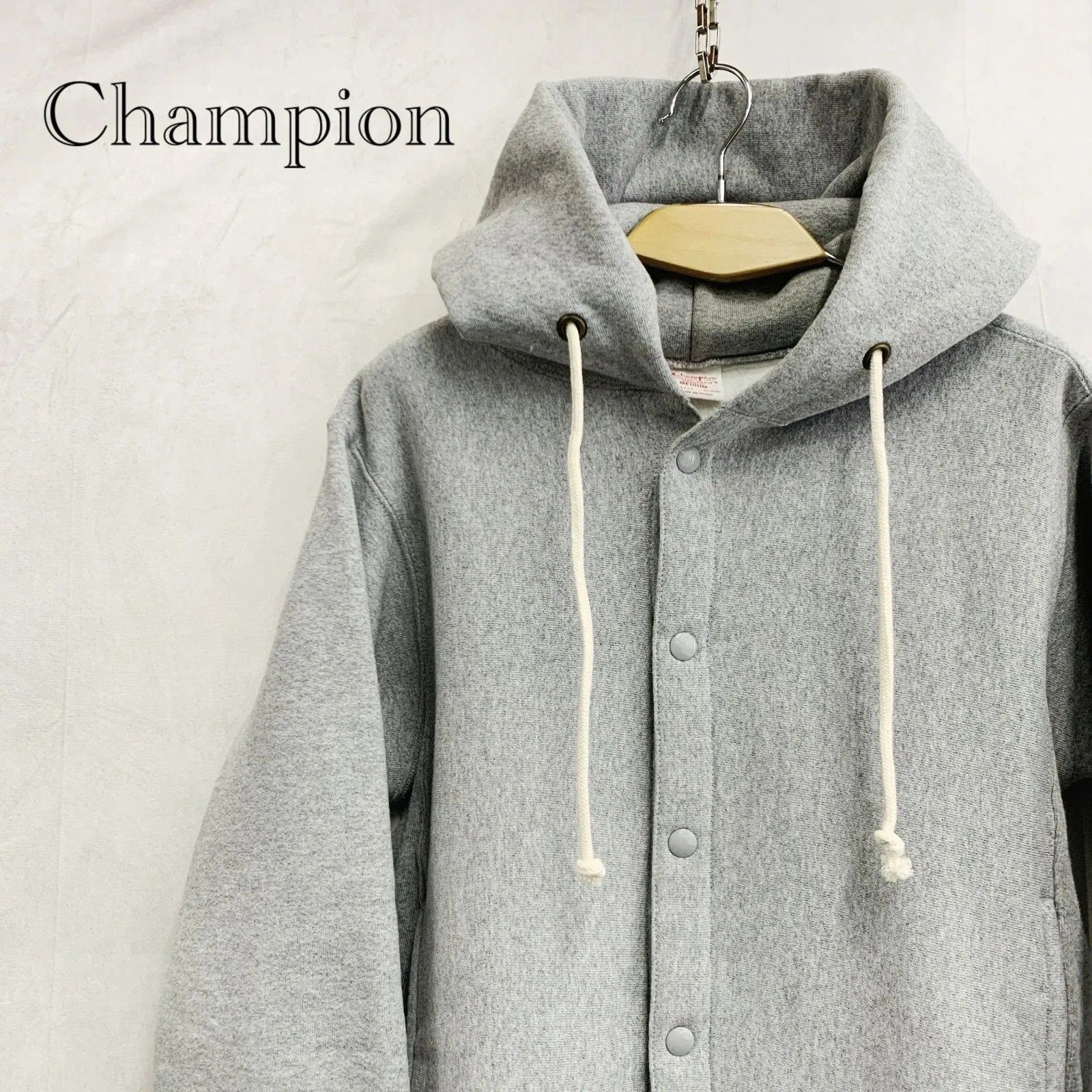 Champion チャンピオン リバースウィーブ スウェット スナップ パーカー C5-E103 長袖 トップス MEDIUM グレー メンズ _218