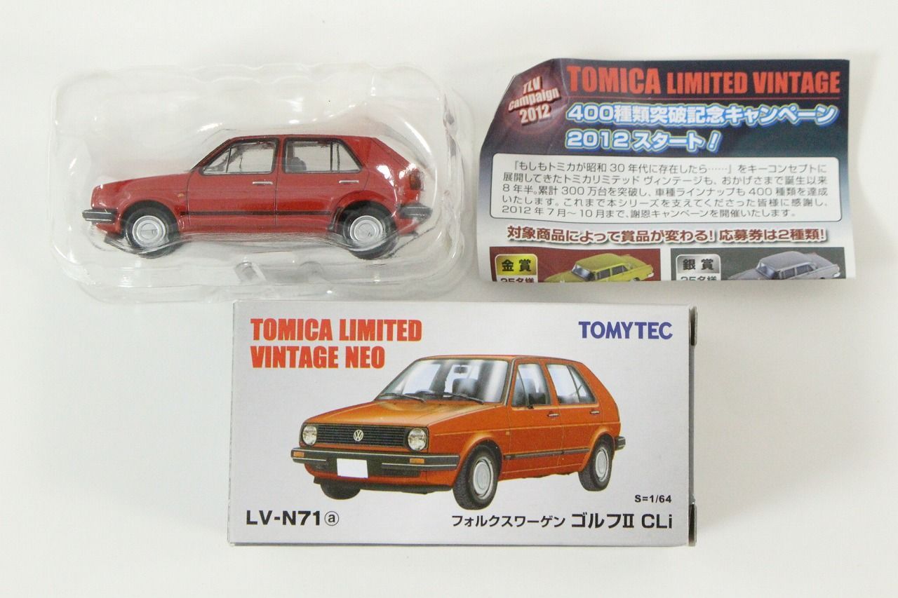 TOMYTEC トミーテック トミカリミテッドヴィンテージNEO LV-N71a フォルクスワーゲン ゴルフⅡ CLi 赤 レッド 1/64 8-K202/1/TC