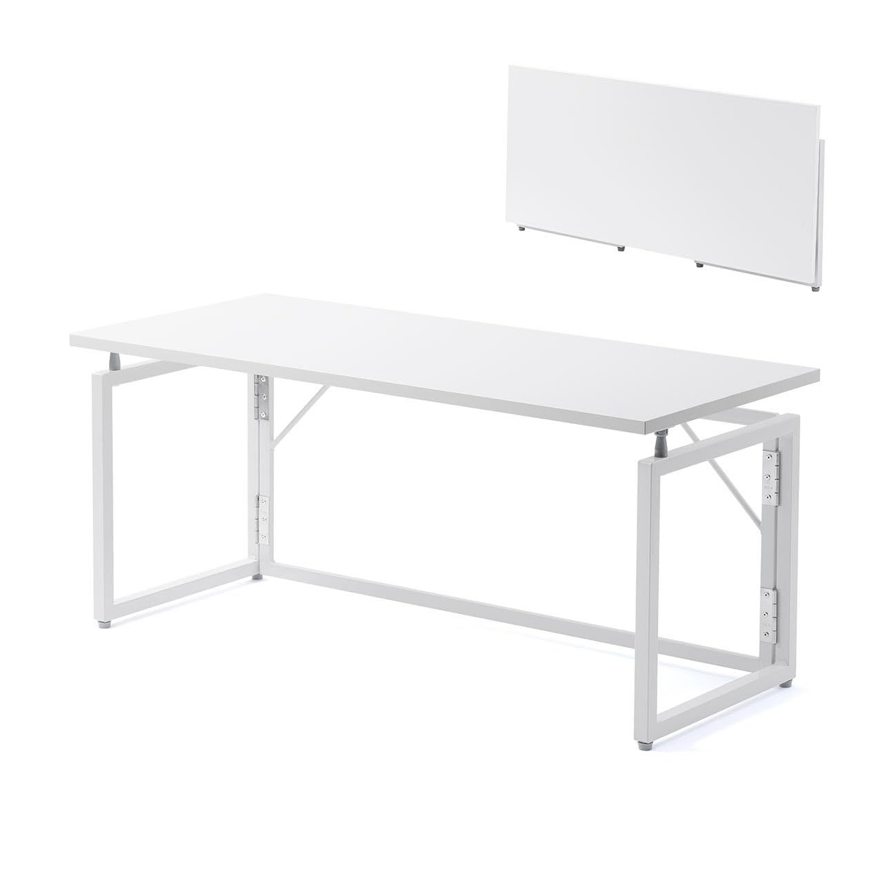 サンワダイレクト ローテーブル 折りたたみ コンパクト 幅90×奥行40×高さ40cm 完成品 折りたたみテーブル PCデスク ホワイト 100-DESKH085Wｍａ
