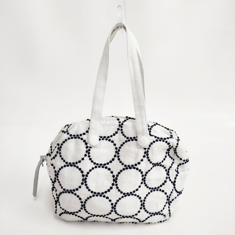 mina perhonen tambourine oregon bag 定価19800円 ys9680 コットンリネン オレゴンバッグ トートバッグ シロ コン レディース ミナペルホネン【中古】6-0723G◎