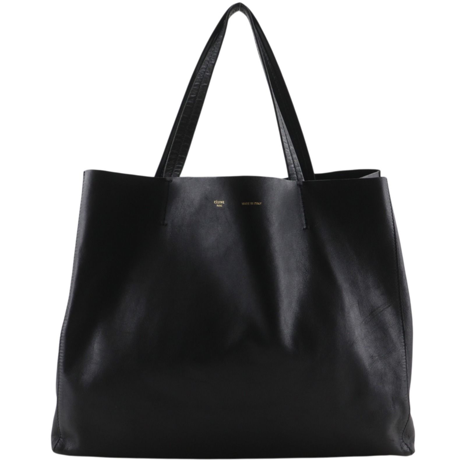 【CELINE】セリーヌ ホリゾンタルカバ レザー 黒 ユニセックス トートバッグ