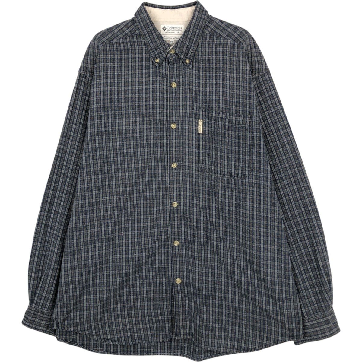 古着 90~00年代 コロンビア Columbia 長袖 ボタンダウンチェックシャツ メンズXL相当/eaa663023
