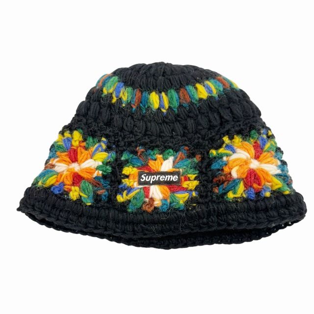 シュプリーム SUPREME 25SS Crochet Beanie クロシェ編み ビーニー ニット帽 黒 ブラック ブランド古着ベクトル 中古☆AA★▲260804