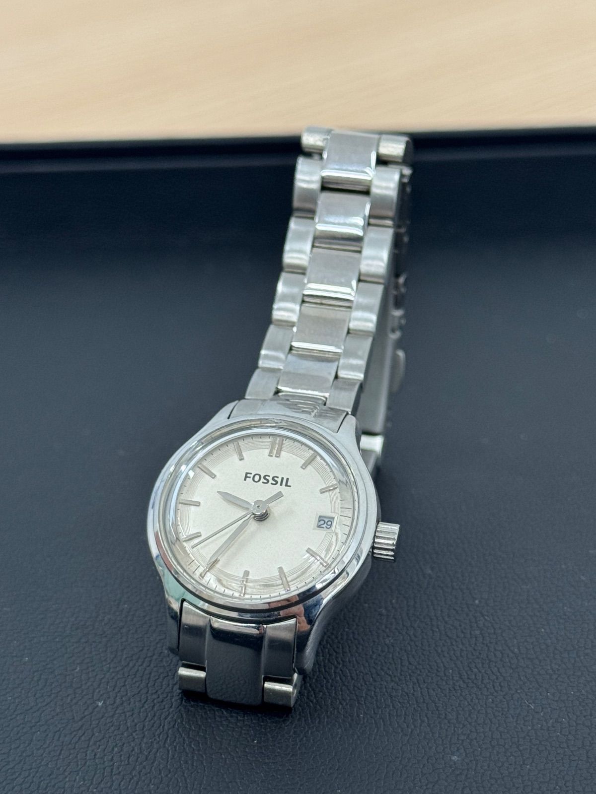ES3165 Beige x Silver Fossil Women's Mini Archive Watch
