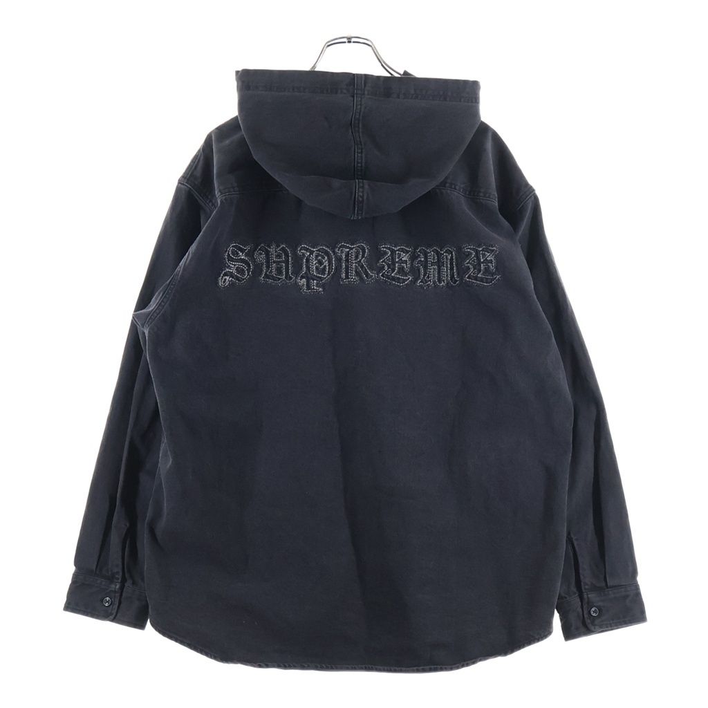 SUPREME (シュプリーム) 25SS Hooded Denim Shirt ロゴ刺繍 フーデッドデニムシャツ ピンク